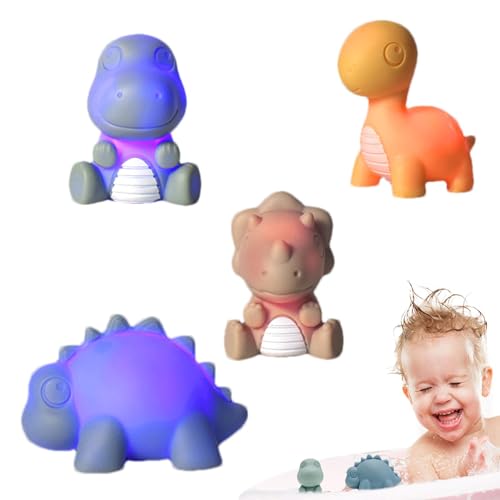 Virtcooy Badewannenspielzeug für Kleinkinder,Badetierspielzeug, 4 Stück leuchtende Badewannen-Tierspielzeuge für Kleinkinder für die Dusche, Steigern Sie die Neugier von Vorschulkindern und Spielzeug von Virtcooy