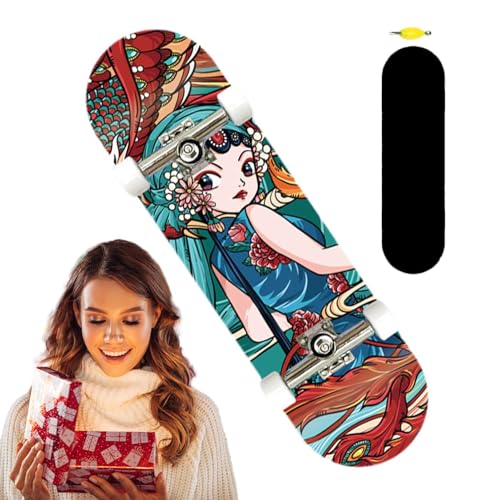 Virtcooy Mini-Finger-Skateboard, Mini-Skateboards für Kinder | Cartoon-Holz-Finger-Skateboard | Kleines Reise-Fingerbrett, farbenfrohes Skateboard-Spielzeug für die Hand-Auge-Koordination von Virtcooy