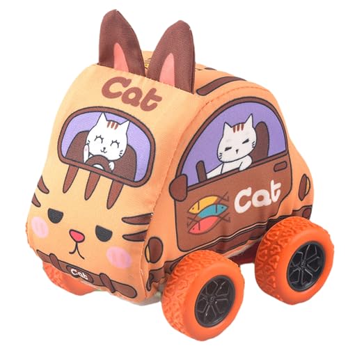 Virtcooy Rückziehfahrzeuge,Reibungsautos für Kinder - Interaktives süßes Cartoon-Schnuller-Sensorauto | Hand-Auge-Koordination Feines Spielzeug für Kraftfahrzeuge, unterhaltsam und lehrreich von Virtcooy