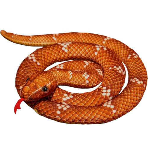 VisBeaut Cuddly Toy Snake, Plush Toy for Children and Adults, Snake Stuffed Animal, 120 cm (2-Brown) von VisBeaut