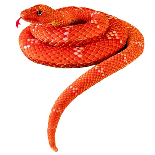 VisBeaut Cuddly Toy Snake, Plush Toy for Children and Adults, Snake Stuffed Animal, 120 cm (Red) von VisBeaut