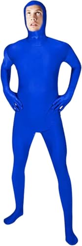 VisBeaut Damen Herren Anzug Halloween Ganzkörper Slenderman Kostüm Jugend Bodysuit Mann Catsuit Herren (Blau) von VisBeaut