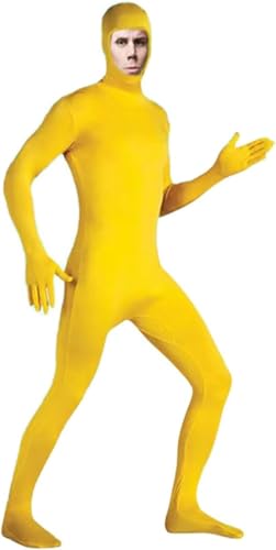 VisBeaut Damen Herren Anzug Halloween Ganzkörper Slenderman Kostüm Jugend Bodysuit Mann Catsuit Herren (Gelb) von VisBeaut