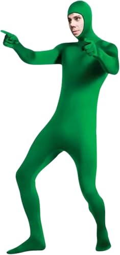 VisBeaut Damen Herren Anzug Halloween Ganzkörper Slenderman Kostüm Jugend Bodysuit Mann Catsuit Herren (Grün) von VisBeaut