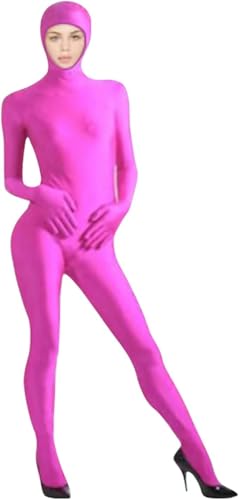 VisBeaut Damen Herren Anzug Halloween Ganzkörper Slenderman Kostüm Jugend Bodysuit Mann Catsuit Herren (Hot Pink) von VisBeaut