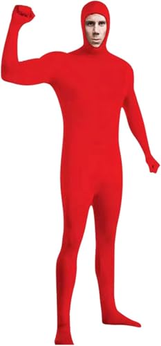 VisBeaut Damen Herren Anzug Halloween Ganzkörper Slenderman Kostüm Jugend Bodysuit Mann Catsuit Herren (Rot) von VisBeaut