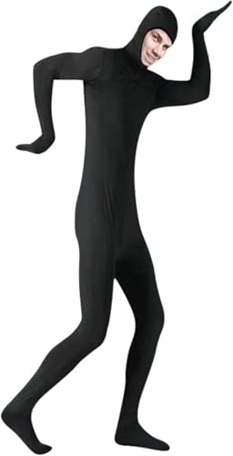 VisBeaut Damen Herren Anzug Halloween Ganzkörper Slenderman Kostüm Jugend Bodysuit Mann Catsuit Herren (Schwarz) von VisBeaut