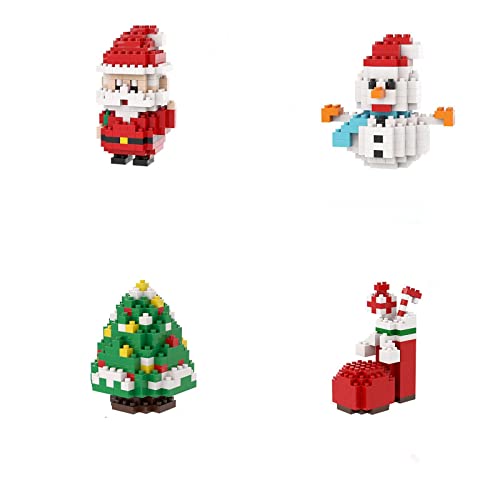 Visioelo Weihnachtsmann Schneemann Elch Mini Bausteine, Weihnachten Bauklötze Spielzeug Set, Interessante DIY Familie Kinderspielzeug, Kompatibel mit Lego (B) von Visioelo