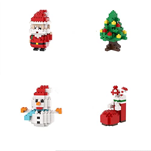 Visioelo Weihnachtsmann Schneemann Elch Mini Bausteine, Weihnachten Bauklötze Spielzeug Set, Interessante DIY Familie Kinderspielzeug, Kompatibel mit Lego (E) von Visioelo