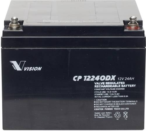 Vision Akkus CP12240DX CP12240DX Bleiakku 12V 24Ah Blei-Vlies (AGM) (B x H x T) 166 x 125 x 175mm M5 von Vision Akkus