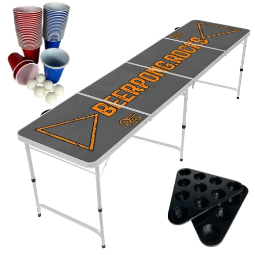 Bierpong Tisch Beerpong Rocks - Bier-Pong Tisch Set inkl. Becherhalter, Bällehalter & 6 Bälle + 25 Blaue & 25 rote Becher - ideal für Festival & Partys Bierpong Tisch Beerpong Rocks - Bier-Pong Tisch Set inkl. Becherhalter, Bällehalter & 6 Bälle + 25 Blaue & 25 rote Becher - ideal für Festival & Partys von Vitavalley