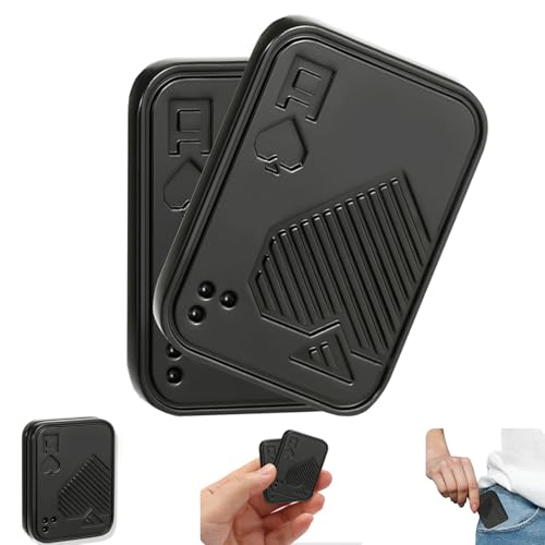 Metall-Fidget-Schieber, Pop-Fidget-Spielzeug, Poker-Push-Karte für Teenager und Erwachsene, Stressabbau-Geschenk für Freunde, Ehemann und Vater (A-A, Schwarz) von Vitoki