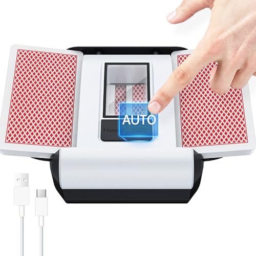 Vitosup Wiederaufladbarer automatischer Kartenmischer, 2 Decks, schnell, reduzierter Stau, geräuscharm, kompakt und leicht, idealer Uno Kartenmischer, für Spieleabende, Reisen und Partys Vitosup Wiederaufladbarer automatischer Kartenmischer, 2 Decks, schnell, reduzierter Stau, geräuscharm, kompakt und leicht, idealer Uno Kartenmischer, für Spieleabende, Reisen und Partys von Vitosup