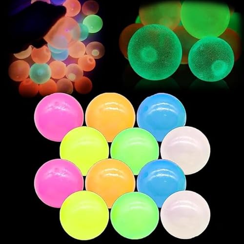 Dream Balls,Ceiling Balls,Dream Balls Glow in The Dark That Stick,Glow in The Dark Sticky Balls That Stick to The Ceiling,Stress Balls for Kids and Adults,Stress Relieving Balls (12. pcs) von Vitrywei