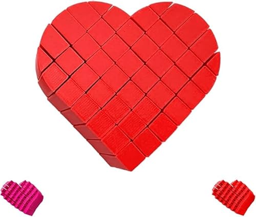 Heart Fidget Toys, 3D Printed Pixel Heart Fidget,Fidget Valentines,Sensory Fidget Toys, Heart Gifts for Women,Heart Shaped Ornaments, Fidget Toys Adults (Red) von Vitrywei