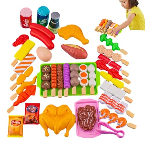 BBQ Grill Spielzeug Essen - Barbecue Play Fake Food Zubehör Rollenspiel,Interaktives Spielzeug für Kinder, Campingspielzeug, Kochspielset, | Grillset mit Spiellebensmitteln, BBQ Grill Spielzeug Essen - Barbecue Play Fake Food Zubehör Rollenspiel,Interaktives Spielzeug für Kinder, Campingspielzeug, Kochspielset, | Grillset mit Spiellebensmitteln, von Vitsrisea