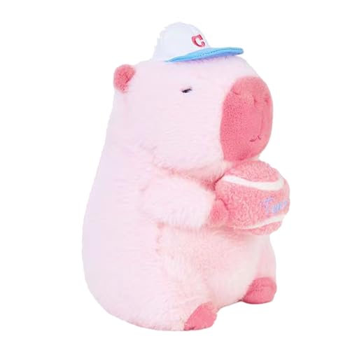 Capybara - Lustiges Gefüllter Spielzeug, Weiche Plüschpuppe | 25 Cm Capybara Tier, Tennisballfigur, Kuscheliges Kissen, Dekoratives Kissen Für Kinder Schlafzimmer Sofa Büro Wohnzimmerausstellu von Vitsrisea