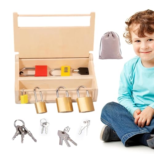 Lock- Und Schlüsselspielzeug - Vorschule Lernschloss -Set, Hölzerne Bildungsaktivitätsboard | Fine Motor Skills Training Toy Für Kinder, Home School Klassenzimmer Praktisches Entwicklungssp Lock- Und Schlüsselspielzeug - Vorschule Lernschloss -Set, Hölzerne Bildungsaktivitätsboard | Fine Motor Skills Training Toy Für Kinder, Home School Klassenzimmer Praktisches Entwicklungssp von Vitsrisea