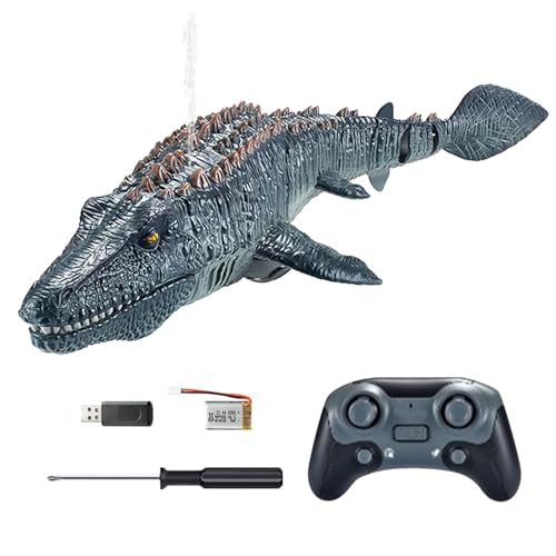 Mosasaurus Wasserspielzeug - Entfernte Dinosaurierpool -Figur, Schwimmendes Bademonster | RC Schwimmmosasaurus Spielzeug, Light-up-Spray-Action-Wasserreptil Für Kinder Spaß In Pool, Badewanne, See Ode Mosasaurus Wasserspielzeug - Entfernte Dinosaurierpool -Figur, Schwimmendes Bademonster | RC Schwimmmosasaurus Spielzeug, Light-up-Spray-Action-Wasserreptil Für Kinder Spaß In Pool, Badewanne, See Ode von Vitsrisea