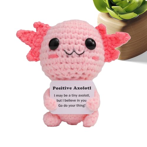 Positive Axolotl - Unterstützend Weiche , Lustige Ermutigungspuppe | Entspannendes Emotionales Spielzeug, Sanft Gestrickte Plüschcharakter Für Angstlinderung, Inspirierende Stimmungsverstärker Positive Axolotl - Unterstützend Weiche , Lustige Ermutigungspuppe | Entspannendes Emotionales Spielzeug, Sanft Gestrickte Plüschcharakter Für Angstlinderung, Inspirierende Stimmungsverstärker von Vitsrisea