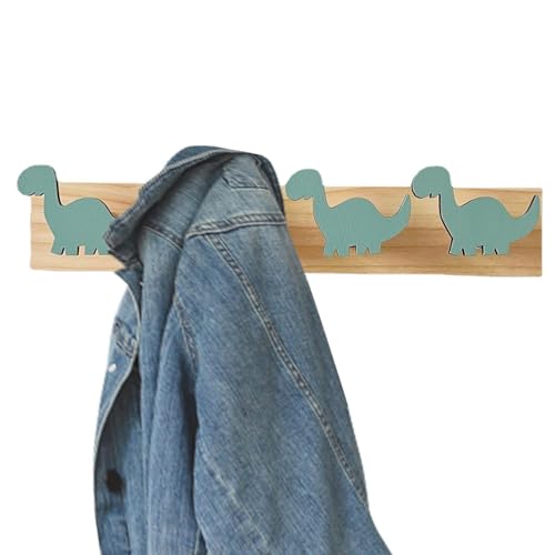 Vitsrisea Dinosaurierhaken Für Kinderzimmer-Wandmontierte Hölzerne -Mantelstifte, Lustige Tierformregal Für Hüte, Süße Türhaken Für Kinder | Dekorative Haken Für Kindergarten, Schlafzimmer, Spielzimm von Vitsrisea