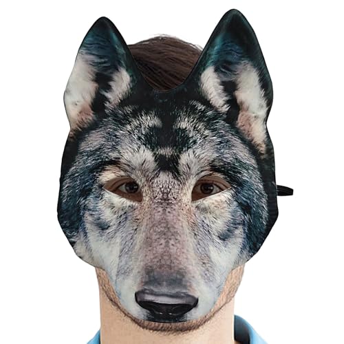 Wolf Masque - Scary Animal Halloween Maske, Realistische Cosplay -Kopfschutz | Mardi Gras Masquerade Party Maske, Kostüm Karnevalskostüm Accessoire Für Männer Frauen Erwachsene Halloween Events Cospla von Vitsrisea