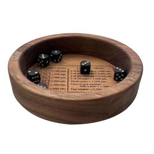 Würfelspiel Mit Tablett - Klassisches -Spielset, Secure Border Dice Rolling Board Für Genaues Spiel | Traditionelles Familienwürfelsspiel, Compact Dice Companion Kit, Wettbewerbsfähiges Tableto von Vitsrisea