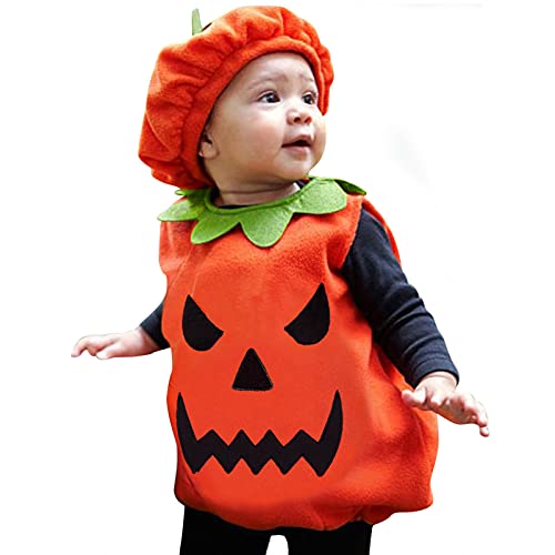 Viunychn Baby Kürbis Kostüm Kind Kleinkind Outlet Angebote Halloween Kostüm Jungen Mädchen Cosplay Für Halloween Karneval Fasching Orange 18-24 Monate von Viunychn