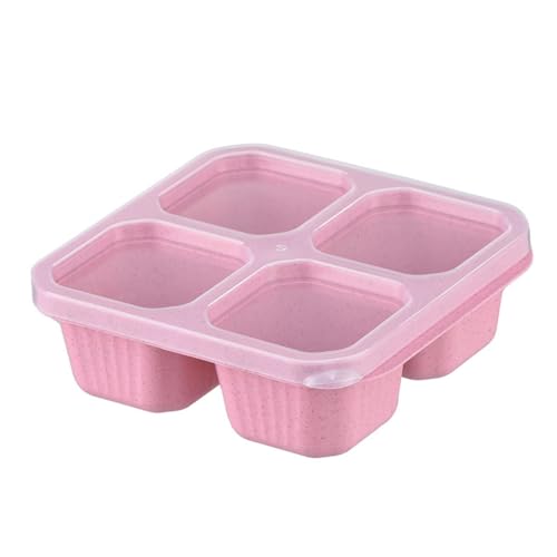 Viusneun 4 Stück Snack-Box, Wiederverwendbare Mahlzeiten Vorbereitung Lunchbehälter für Kinder und Erwachsene unterteilte Lebensmittelaufbewahrungsbehälter für Schule (Rosa) von Viusneun