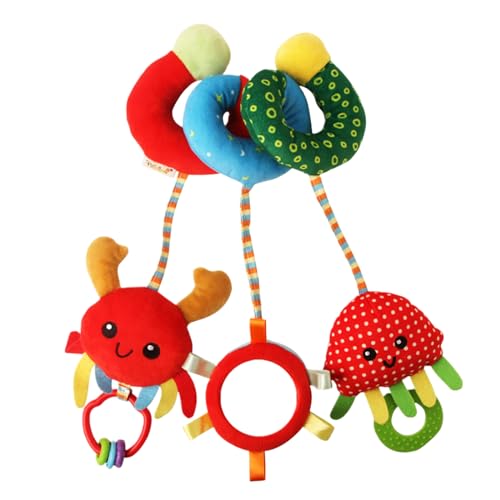 Viusneun Kinderwagen Spielzeug für Babys - Stoff-Spirale für Babys zum Greifen und Fühlen, Baby-Spielzeug, Spirale für Kinderwagen und Bett für Babys und Kleinkinder ab 0+ Monaten (Erdbeere) von Viusneun