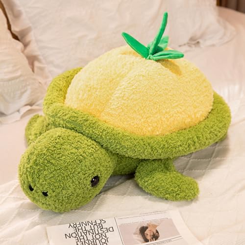 Viusneun Kuscheltier Schildkröte, Süßes Schildkröte Plüschtier Weiches waschbare Stofftier Schildkröte Kissen Plüsch Spielzeug Geschenke für Jungen Mädchen und Friends (Gelbe Schildkröte,50 cm) von Viusneun