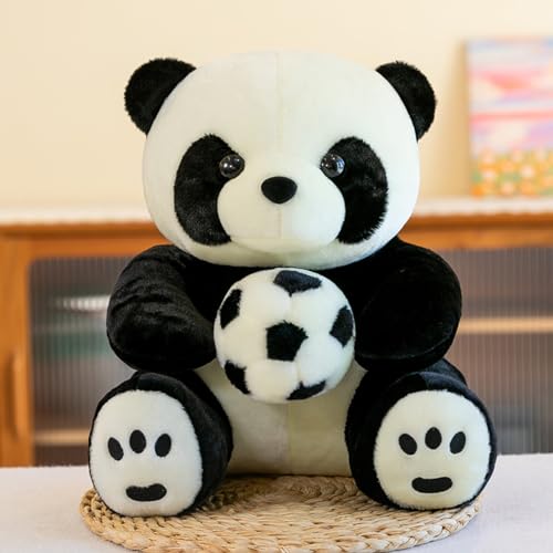 Viusneun Panda Kuscheltier Mini Panda Plüsch,Anschmiegsamer Plüsch-Panda,Niedliche Plüschtiere,pp Baumwolle Mutter und Baby Panda Plüschtier Kindergeschenke (Fußball Panda,40cm) von Viusneun