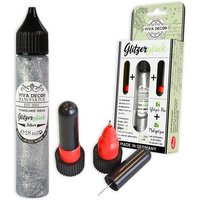 "Glitzerglück" Glitzerstift mit wechselbaren Malspitzen, Silber, 28ml "Glitzerglück" Glitzerstift mit wechselbaren Malspitzen, Silber, 28ml von Viva Decor GmbH