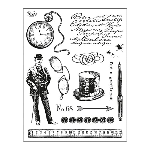 Viva Decor Clear-Stamps (Gentleman) Silikon Stempel - Prägung Stempel - DIY Dekoration stanzen - Stempel Silikon - DIY Stamp - Stempel Prägung - Designed in Germany von Viva Decor