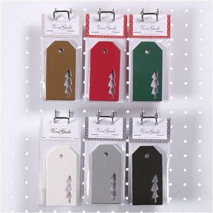Geschenkanhänger, Weihnachtsbaum, Größe 5x10 cm, 300 g, 6x10 Pck/ 1 Pc Geschenkanhänger, Weihnachtsbaum, Größe 5x10 cm, 300 g, 6x10 Pck/ 1 Pc von Vivi Gade