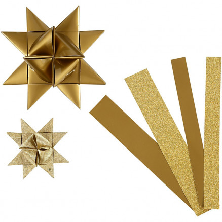 Vivi Gade Star Strips Gold/Glitter/Lack-Muster 44-86cm 15-25mm Durchmesser 6,5-11,5cm - 40 Stk. von Vivi Gade
