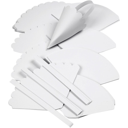 Zuckertüten-Stanzformen, H 13 cm, D 8 cm, Weiß, 240 Stk/ 1 Pck von Vivi Gade