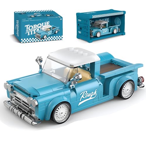 Pickup Truck Bausteine Bausatz, 297 Teile Amerikanischer Technologie-Pickup als Modellauto Bauset mit Container Vitrine, Sammlergeschenk für Erwachsene und Kinder ab 6 Jahren Pickup Truck Bausteine Bausatz, 297 Teile Amerikanischer Technologie-Pickup als Modellauto Bauset mit Container Vitrine, Sammlergeschenk für Erwachsene und Kinder ab 6 Jahren von VizBrou