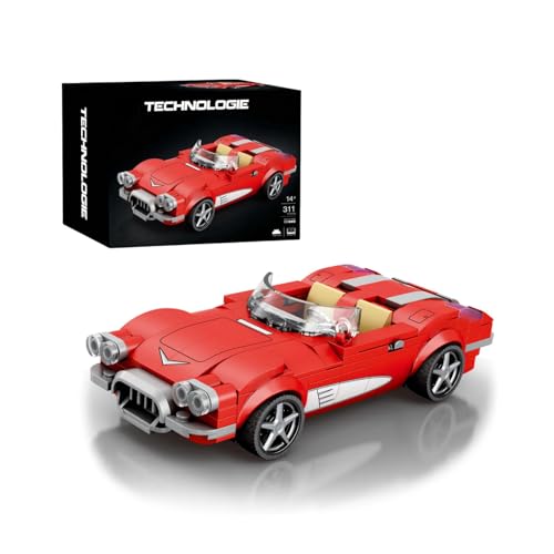 Retro Rennwagen Speed Bausteine Set, 1:24 Chevroleet Corvette C1 Cabrio Sportwagen Klemmbausteine Modell Kit, 311 Teile Kompatibel LG Weinlese Superauto Spielzeug Geschenk für Erwachsene Kinder Retro Rennwagen Speed Bausteine Set, 1:24 Chevroleet Corvette C1 Cabrio Sportwagen Klemmbausteine Modell Kit, 311 Teile Kompatibel LG Weinlese Superauto Spielzeug Geschenk für Erwachsene Kinder von VizBrou