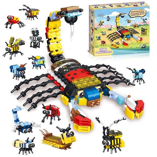 VizBrou 12-in-1 Skorpion Bausteine Bausatz, 318 Teile Bienen Libellen & Insekten Bauset, Kreatives DIY STEM Spielzeug für Kinder ab 6 Jahren, Deko, Geburtstags- & Partygeschenk für Jungen VizBrou 12-in-1 Skorpion Bausteine Bausatz, 318 Teile Bienen Libellen & Insekten Bauset, Kreatives DIY STEM Spielzeug für Kinder ab 6 Jahren, Deko, Geburtstags- & Partygeschenk für Jungen von VizBrou