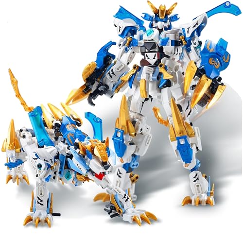 VizBrou 2-in-1 Weißer Tiger Mecha Roboter Bausteine Bausatz, 515 Teile Klemmbausteine Set für Jungen ab 6 Jahren & Erwachsene, Actionfigur Modell zum Bauen, Spielzeug Geschenk & Deko VizBrou 2-in-1 Weißer Tiger Mecha Roboter Bausteine Bausatz, 515 Teile Klemmbausteine Set für Jungen ab 6 Jahren & Erwachsene, Actionfigur Modell zum Bauen, Spielzeug Geschenk & Deko von VizBrou