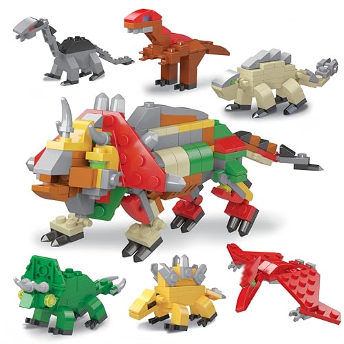 VizBrou 6-in-1 Dinosaurier Bausteine Bausatz, 12-teiliges Jurassic Dinosaurier Urzeit-Tier Baustein Modellspielzeug, STEM Bildungskonstruktionsset für Kinder ab 6 Jahren, Partygeschenke und Preise VizBrou 6-in-1 Dinosaurier Bausteine Bausatz, 12-teiliges Jurassic Dinosaurier Urzeit-Tier Baustein Modellspielzeug, STEM Bildungskonstruktionsset für Kinder ab 6 Jahren, Partygeschenke und Preise von VizBrou
