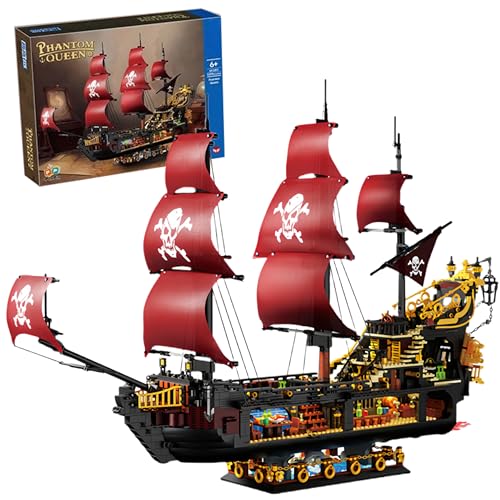 VizBrou Black Pearl Piratenschiff Bausteine Bausatz, 3399 Teile Mini Steine Titanic Schiff Modell Spielzeug, Schwarzer Zauberer Kreuzfahrtschiff Segelboot Spielzeug Geschenk für Erwachsene und Kinder von VizBrou