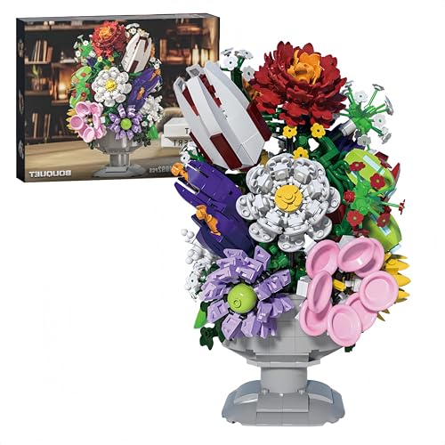 VizBrou Blumenstrauß Bausteine Bausatz, Künstliches Pflanzen und Klemmbausteine, DIY Botanisches Modell als Dekoration, Geschenk zum Muttertag, Valentinstag, Geburtstag oder Weihnachten, 1092 Teile VizBrou Blumenstrauß Bausteine Bausatz, Künstliches Pflanzen und Klemmbausteine, DIY Botanisches Modell als Dekoration, Geschenk zum Muttertag, Valentinstag, Geburtstag oder Weihnachten, 1092 Teile von VizBrou