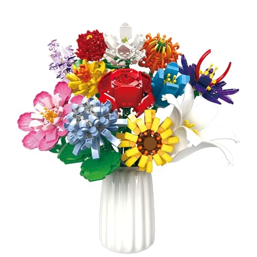 VizBrou Blumenstrauß Bausteine Bausatz für Erwachsene, Botanisches Blumen Spielzeug DIY-Bausatz für Einzigartige Künstliche Pflanzen, Heimdeko für Mädchen, Frauen, Valentinstag, 1064 Teile VizBrou Blumenstrauß Bausteine Bausatz für Erwachsene, Botanisches Blumen Spielzeug DIY-Bausatz für Einzigartige Künstliche Pflanzen, Heimdeko für Mädchen, Frauen, Valentinstag, 1064 Teile von VizBrou