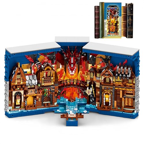 VizBrou Bücherecke Bausteine Bausatz, 3398 Teile Filmszene 3D Hobbit Buch Stand Architektur Modell Spielzeug, Buchstütze für Home Decor Organizer Sammelbausteine für Erwachsene, Jungen, Mädchen VizBrou Bücherecke Bausteine Bausatz, 3398 Teile Filmszene 3D Hobbit Buch Stand Architektur Modell Spielzeug, Buchstütze für Home Decor Organizer Sammelbausteine für Erwachsene, Jungen, Mädchen von VizBrou