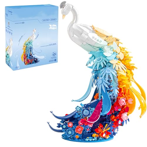 VizBrou Buntes Pfau Bausteine Bausatz, lebendiges Blumen Feder Vogel Modellspielzeug, DIY dekoratives pädagogisches kreatives Geschenk zum Muttertag für Erwachsene, Frauen und Mädchen ab 6 Jahren VizBrou Buntes Pfau Bausteine Bausatz, lebendiges Blumen Feder Vogel Modellspielzeug, DIY dekoratives pädagogisches kreatives Geschenk zum Muttertag für Erwachsene, Frauen und Mädchen ab 6 Jahren von VizBrou