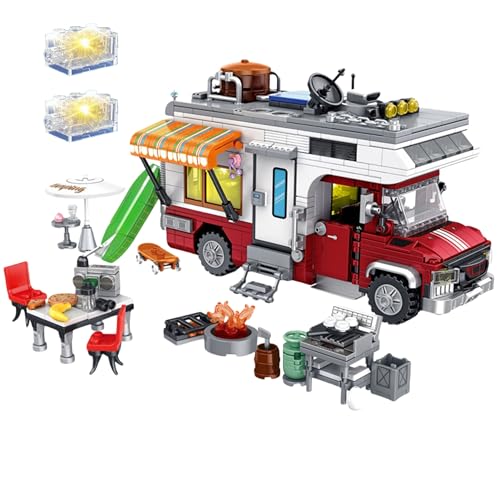 VizBrou Campingbus Bausteine Bausatz, Kreativer Wohnmobil Auto LKW Stadtbus Bausatz mit Camping Zubehör, STEM Konstruktions Spielzeug Geschenk für Kinder und Erwachsene, 924 Teile VizBrou Campingbus Bausteine Bausatz, Kreativer Wohnmobil Auto LKW Stadtbus Bausatz mit Camping Zubehör, STEM Konstruktions Spielzeug Geschenk für Kinder und Erwachsene, 924 Teile von VizBrou