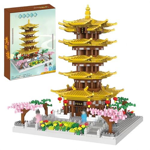 VizBrou Chinesische Architektur Bausteine Bausatz für Erwachsene, 2200 Teile Yellow Crane Tower mit Kirschblütenbaum, Klemmbausteine Modell Spielzeug ab 14 Jahren VizBrou Chinesische Architektur Bausteine Bausatz für Erwachsene, 2200 Teile Yellow Crane Tower mit Kirschblütenbaum, Klemmbausteine Modell Spielzeug ab 14 Jahren von VizBrou