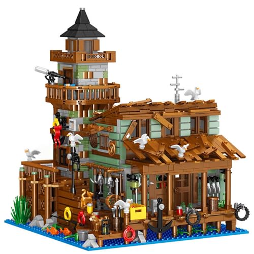 VizBrou Fischerdorf Holzhaus Bausteine Bausatz, 1881 Teile Mini Steine Architektur Modell Spielzeug für Erwachsene, Kreatives Spiel mit Minifiguren und Zubehör, Geschenk für Jungen und Mädchen VizBrou Fischerdorf Holzhaus Bausteine Bausatz, 1881 Teile Mini Steine Architektur Modell Spielzeug für Erwachsene, Kreatives Spiel mit Minifiguren und Zubehör, Geschenk für Jungen und Mädchen von VizBrou